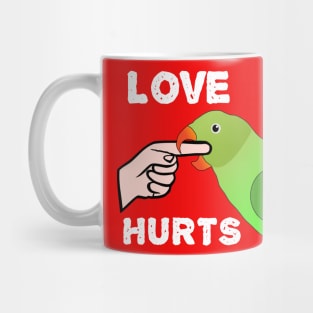 Love Hurts Indian Ringneck Female Parrot Biting Mug